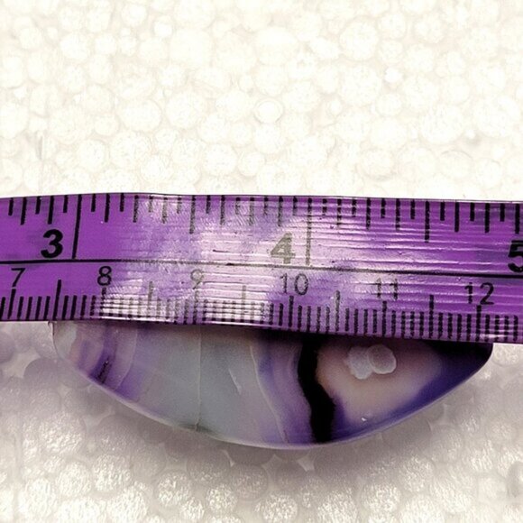 Marbled Purple Agate Ring Adjustable Band Handmade Semi Precious Ring - Picture 8 of 14